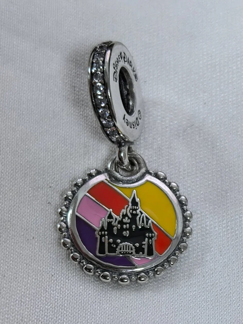 Pandora Multicolor Castle Enamel Dangle Charm - Red Pink Purple Yellow